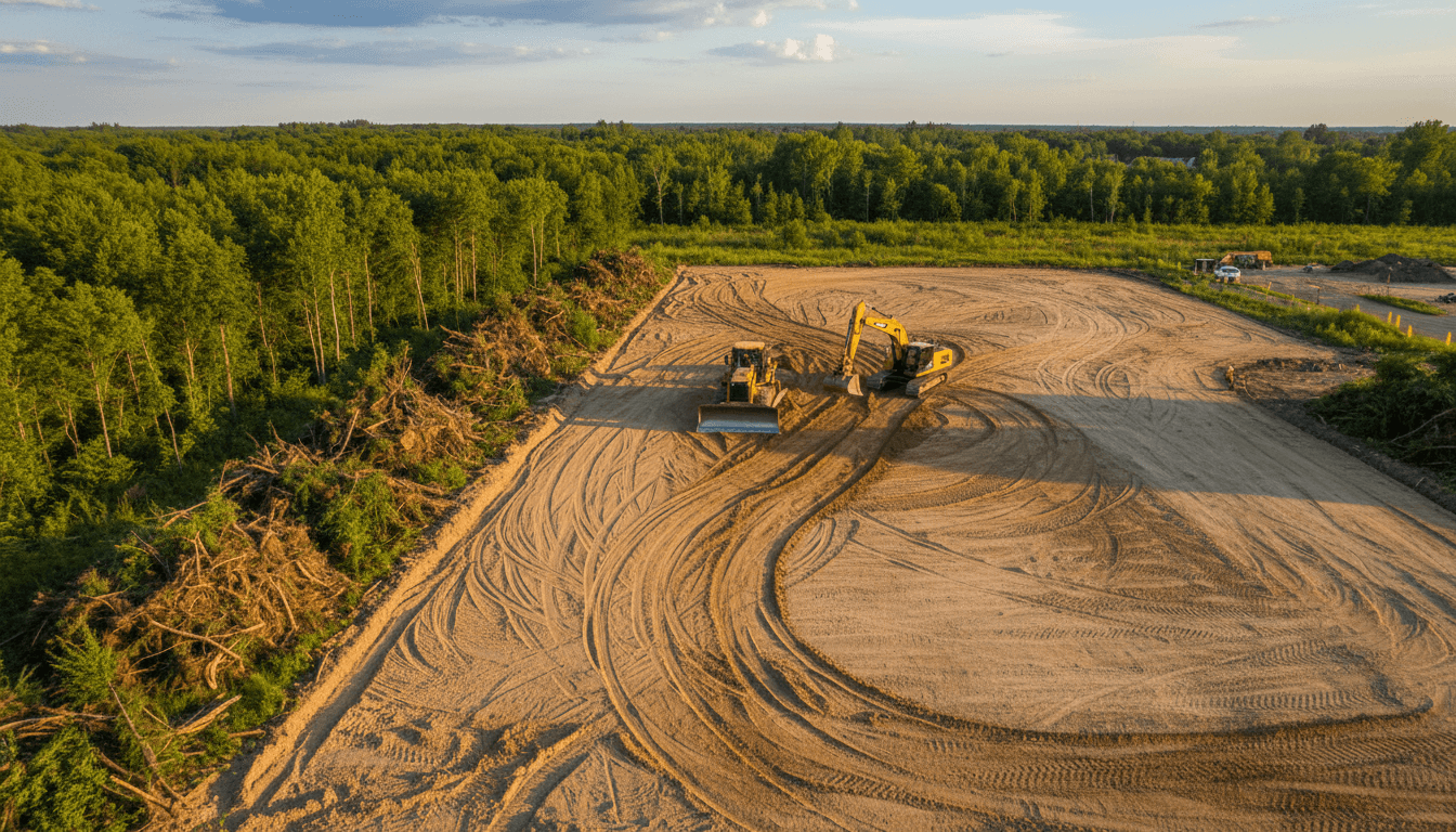 Professional land clearing and site preparation work